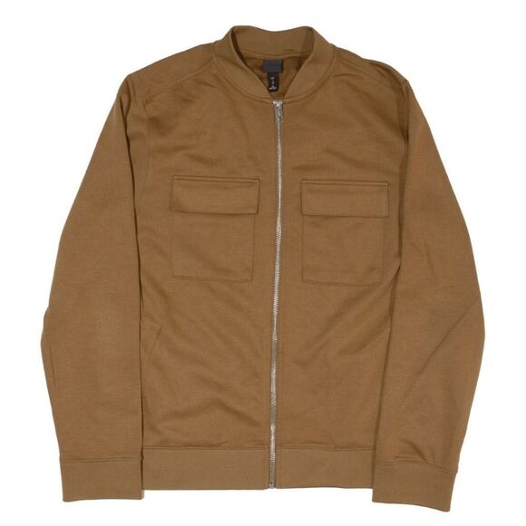 H&M XL Sepia Brown Bomber Pockets Zipper Longsleeves Men's Jacket - Picture 1 of 8